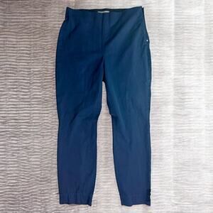 Everlane Women's 10 Navy Blue Cotton Stretch Side Zip Work Skinny Cropped Pants